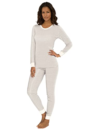 Women's Plus Size Thermal Waffle Long Sleeve Shirt - Soft Warm Winter Base Layer Top for Cold Weather, Layering & Outdoor Activities