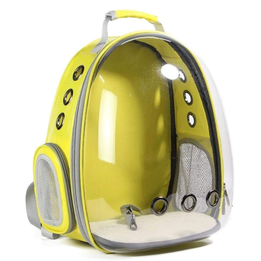 Portable Pet Carrier Backpack for Cats & Small Dogs - Lightweight Travel Cat Backpack for Kitty, Puppy, Chihuahua - Perfect for Hiking, Walking, Outdoor Adventures & Airplane Travel (Yellow, Size 1)