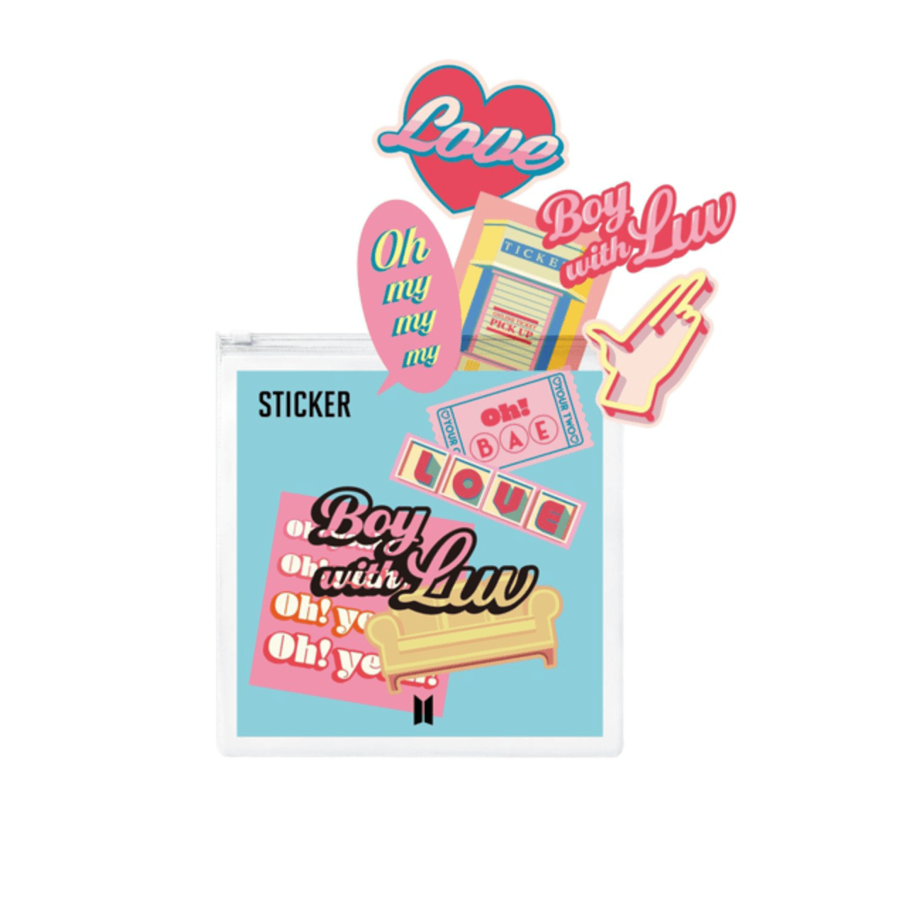 BTS 'Boy With Luv' Sticker Set - Kpop Merchandise for Laptops, Water Bottles & Phone Cases - Perfect for ARMY Fans Collection & DIY Decor