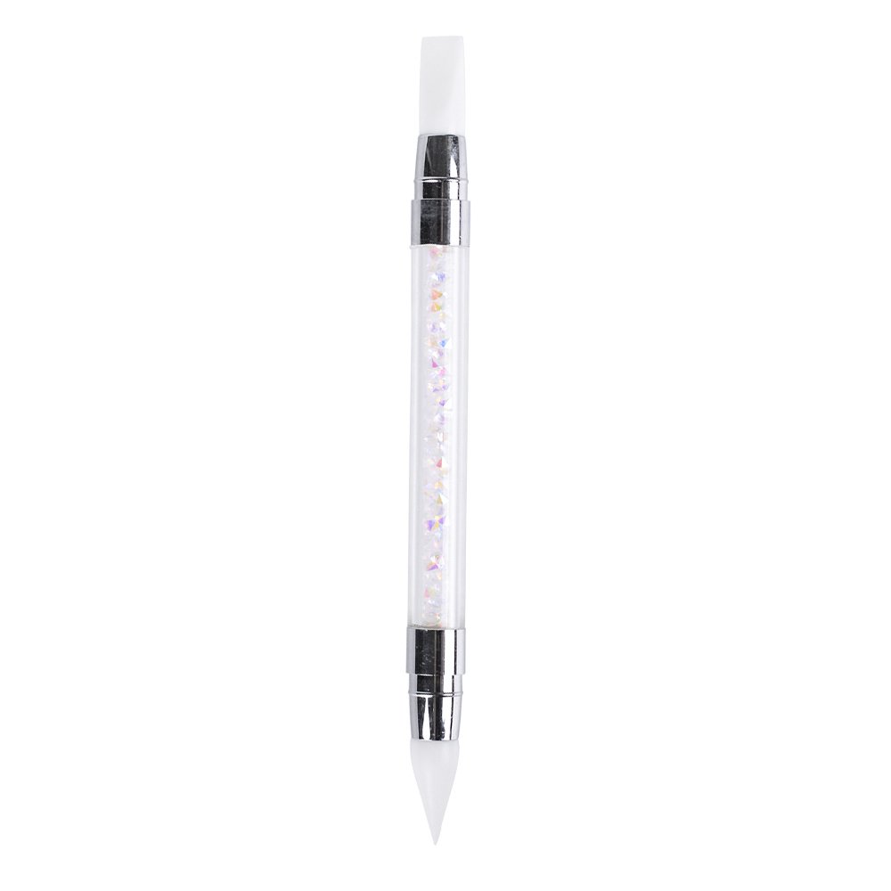 LAURAG Acrylic Rhinestone Nail Art Brush - Professional Silicone Carving Brush for Glitter & Powder Picking | Perfect for Nail Extensions, 3D Nail Art Designs & Salon Use (1pc)