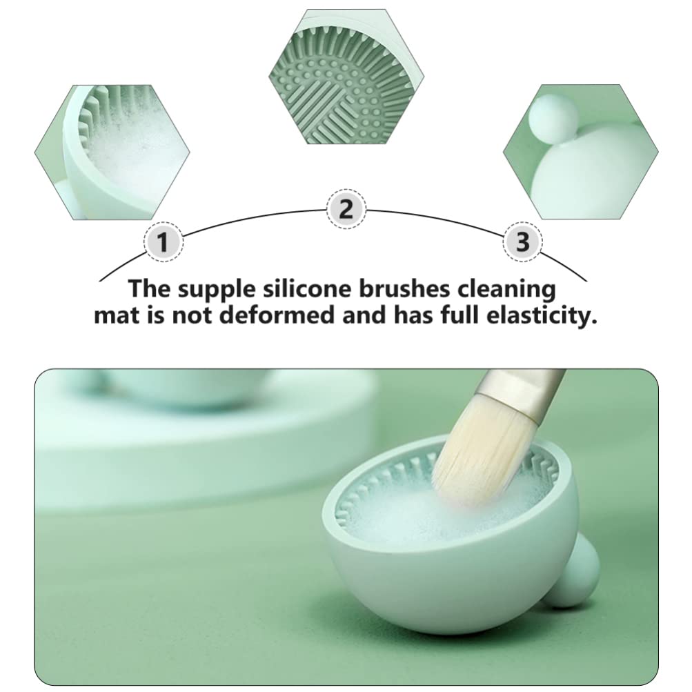 FOMIYES Silicone Makeup Brush Cleaner Bowl - Professional Cosmetic Brush Cleaning Mat & Scrubber Pad for Face Makeup Tools | Perfect for Home Salon & Travel Makeup Kit Organization