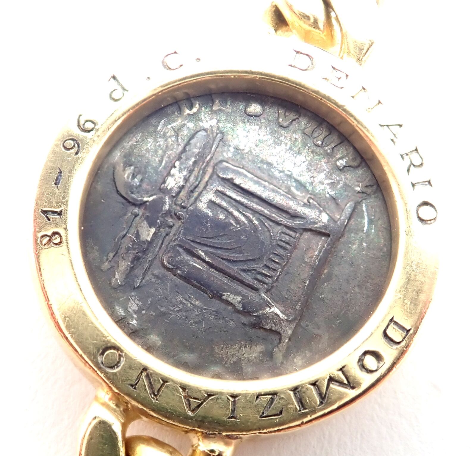 Vintage Bvlgari Bulgari 18k Yellow Gold 7 Antique Coin Monete Link Necklace - Luxury Italian Jewelry for Women, Perfect for Parties & Special Occasions