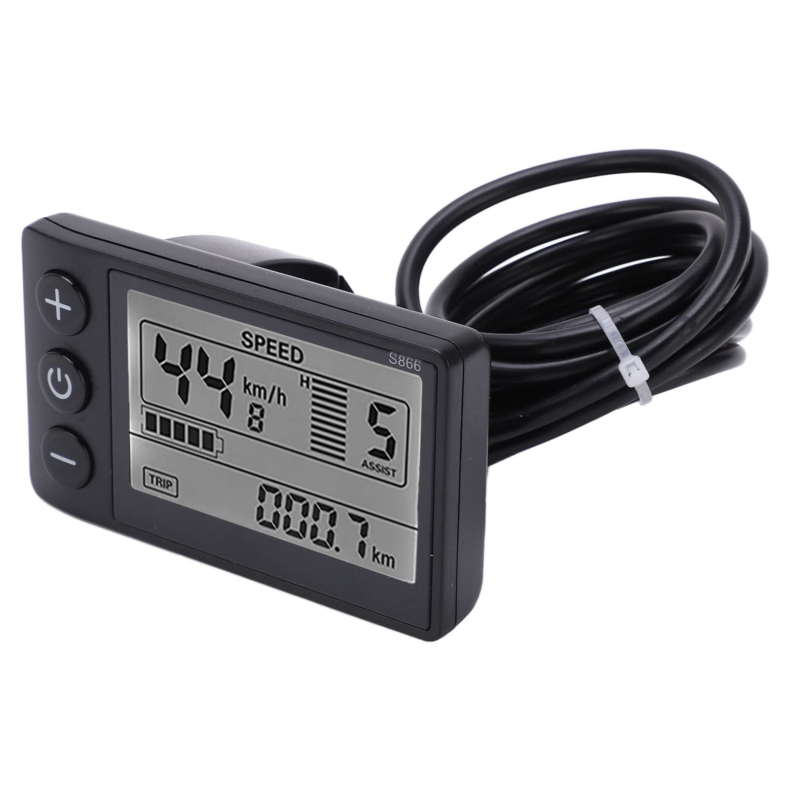 S866 Electric LCD Display Meter - IP65 Waterproof, 24V/36V/48V Compatible - Digital Voltage Monitor for E-Bikes, Scooters & Electric Vehicles