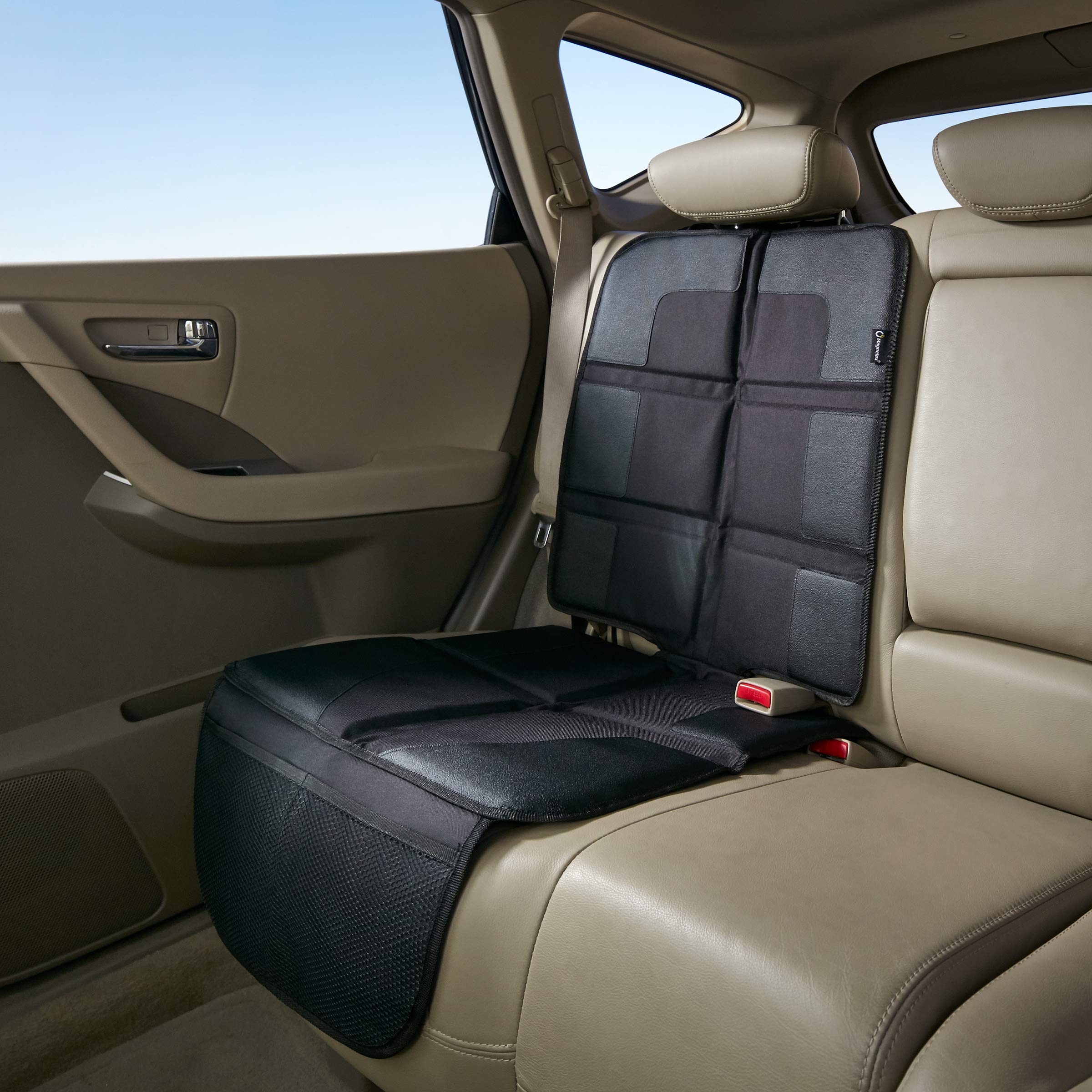 Magnelex Medium Car Windshield Sun Shade & Seat Protector Bundle - UV Protection for Cars, SUVs & Trucks - Perfect for Summer Heat & Interior Protection