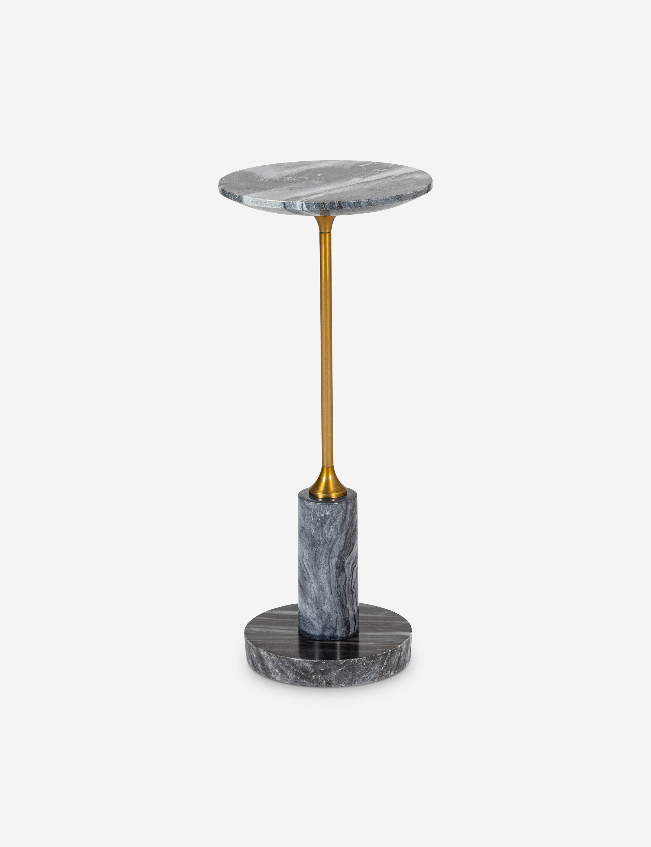 Devlin Round Side Table - Modern End Table for Living Room, Bedroom & Office - Small Accent Table with Sturdy Metal Base - Perfect for Coffee, Books & Decor