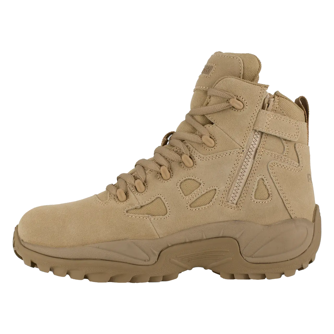 Rapid Response RB 6-Inch Composite Toe Side Zip Military Work Boots - Desert Tan - Safety Footwear for Construction, Tactical & Outdoor Work