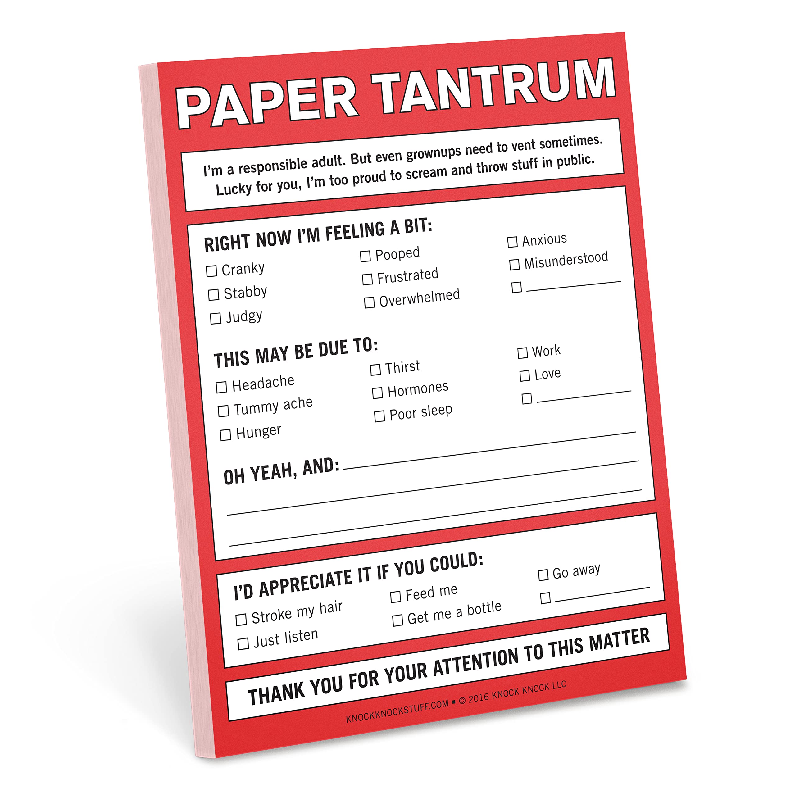 Knock Knock Paper Tantrum Nifty Note - Funny Office Desk Notepad for Coworkers | Creative Memo Pad for Work Jokes & Office Pranks | Perfect Gift for Colleagues & Whiteboard Notes