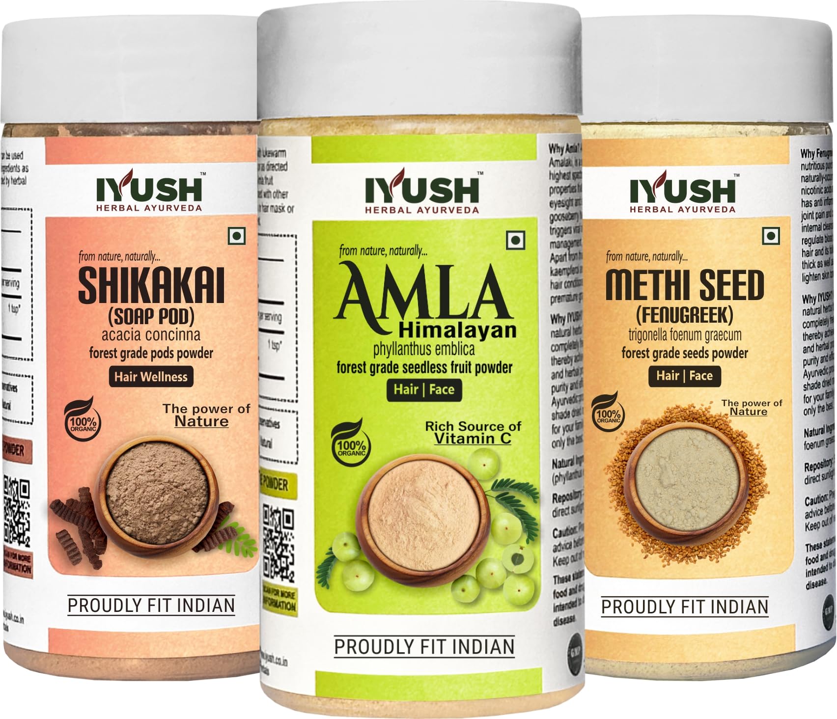 Organic Ayurvedic Amla Powder with Fenugreek & Shikakai for Hair Growth - 300g | Natural Hair Mask for Dry, Frizzy Hair | Volumizing Treatment | Herbal Hair Pack | Promotes Stronger, Thicker Hair | Perfect for DIY Hair Care & Scalp Treatments