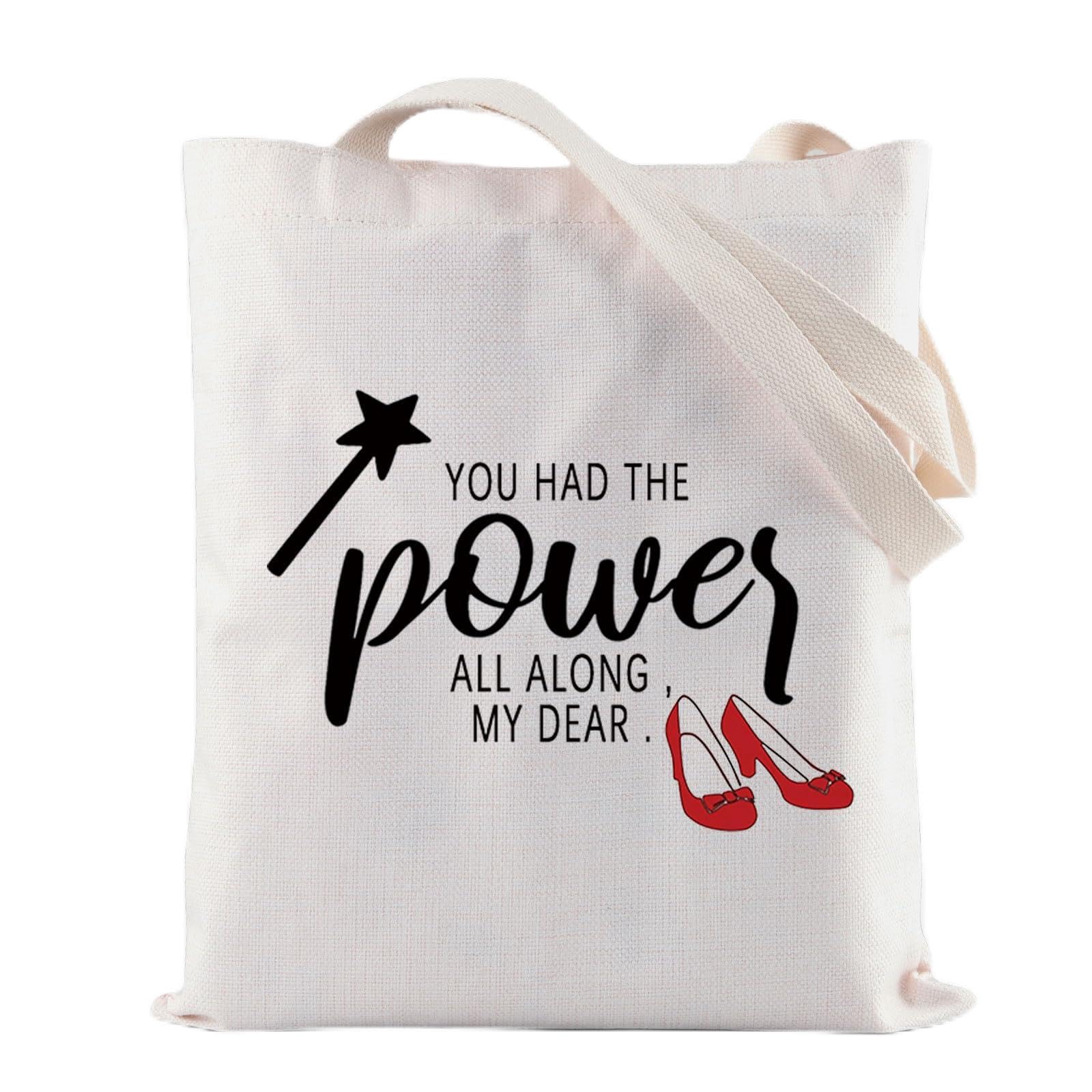 Inspirational Canvas Tote Bag - 'You Had The Power All Along My Dear' TV Show Inspired Gift | Motivational Makeup Bag for Women | Perfect for Work, Gym & Daily Use