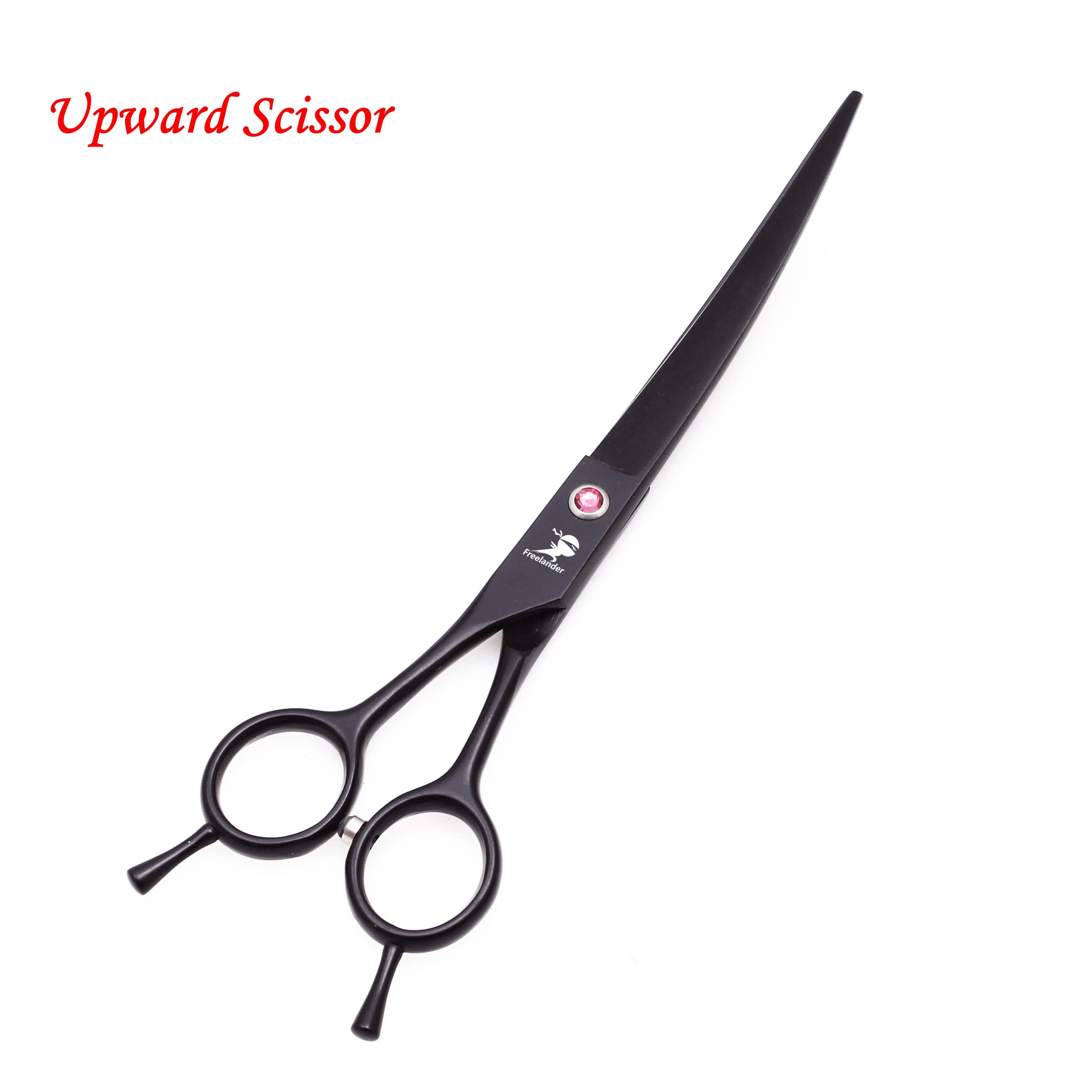 Freelander 7-Inch Left-Handed Dog Grooming Scissors Kit - Curved & Thinning Shears for Professional Pet Hair Cutting with Storage Bag | Perfect for Home Grooming & Professional Pet Stylists