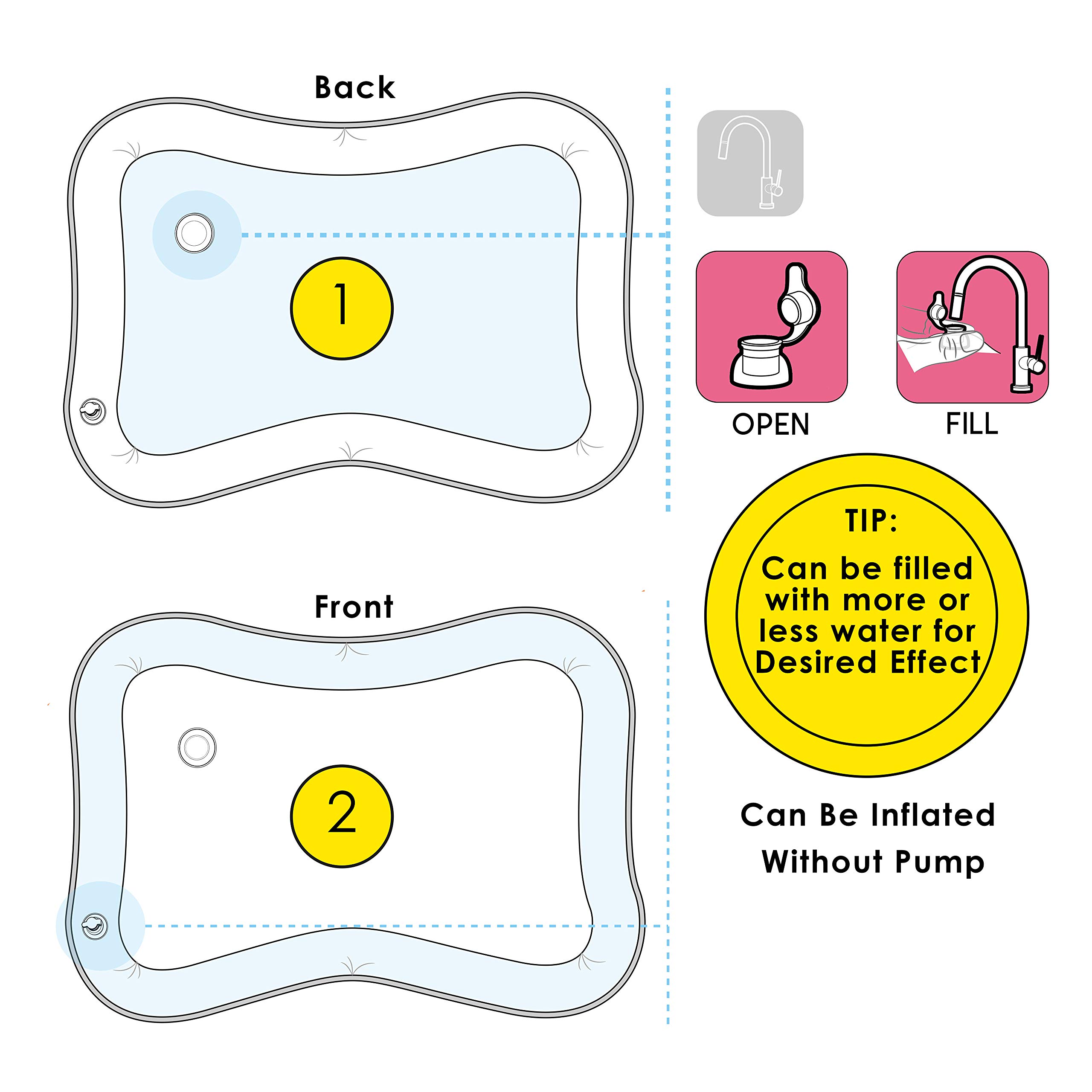 Premium Inflatable Water Mat for Babies - Tummy Time Play & Sensory Stimulation for Infants & Toddlers - Indoor/Outdoor Fun