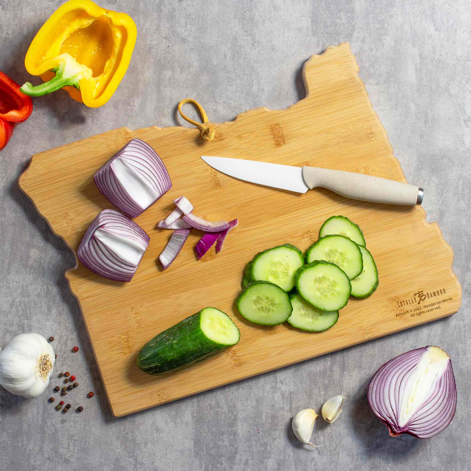Premium Oregon Wood Cutting Board with Artistic Design by Wander on Words™ - Perfect for Kitchen, Charcuterie Boards & Home Decor