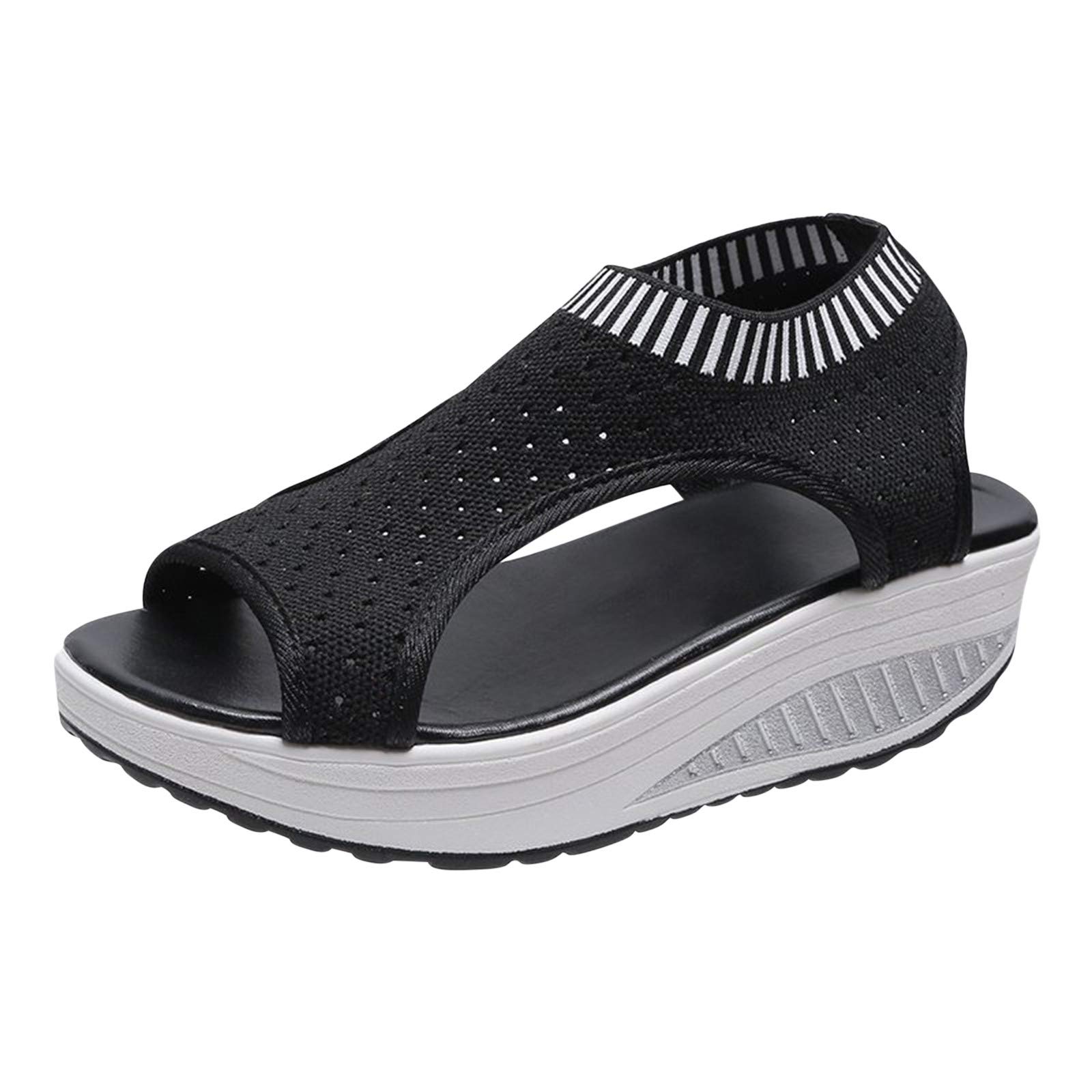Breathable Women's Mesh Summer Sandals - Peep Toe Thick Sole Comfortable Walking Shoes for Ladies | Perfect for Beach, Vacation & Casual Outfits