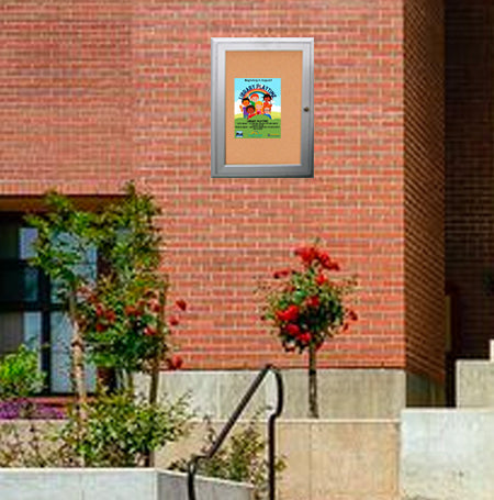 8.5 x 11 Outdoor Enclosed Bulletin Boards with Smooth Radius Edge Metal Cabinet Corners - Weatherproof Message Boards for Schools, Offices & Public Spaces