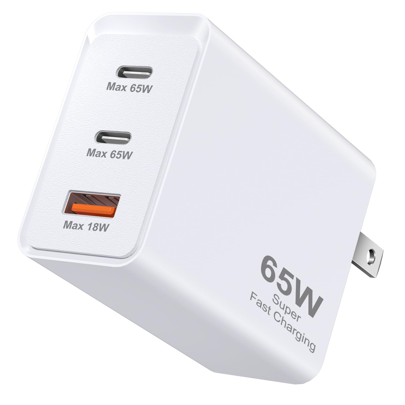 65W USB C Fast Charger with 3 Ports - PD/QC/PPS Compatible Wall Charger for MacBook, iPad, iPhone 16/15/14/13 Pro Max, Samsung Galaxy S24/S23/Note20 - Perfect for Travel, Office & Home Charging
