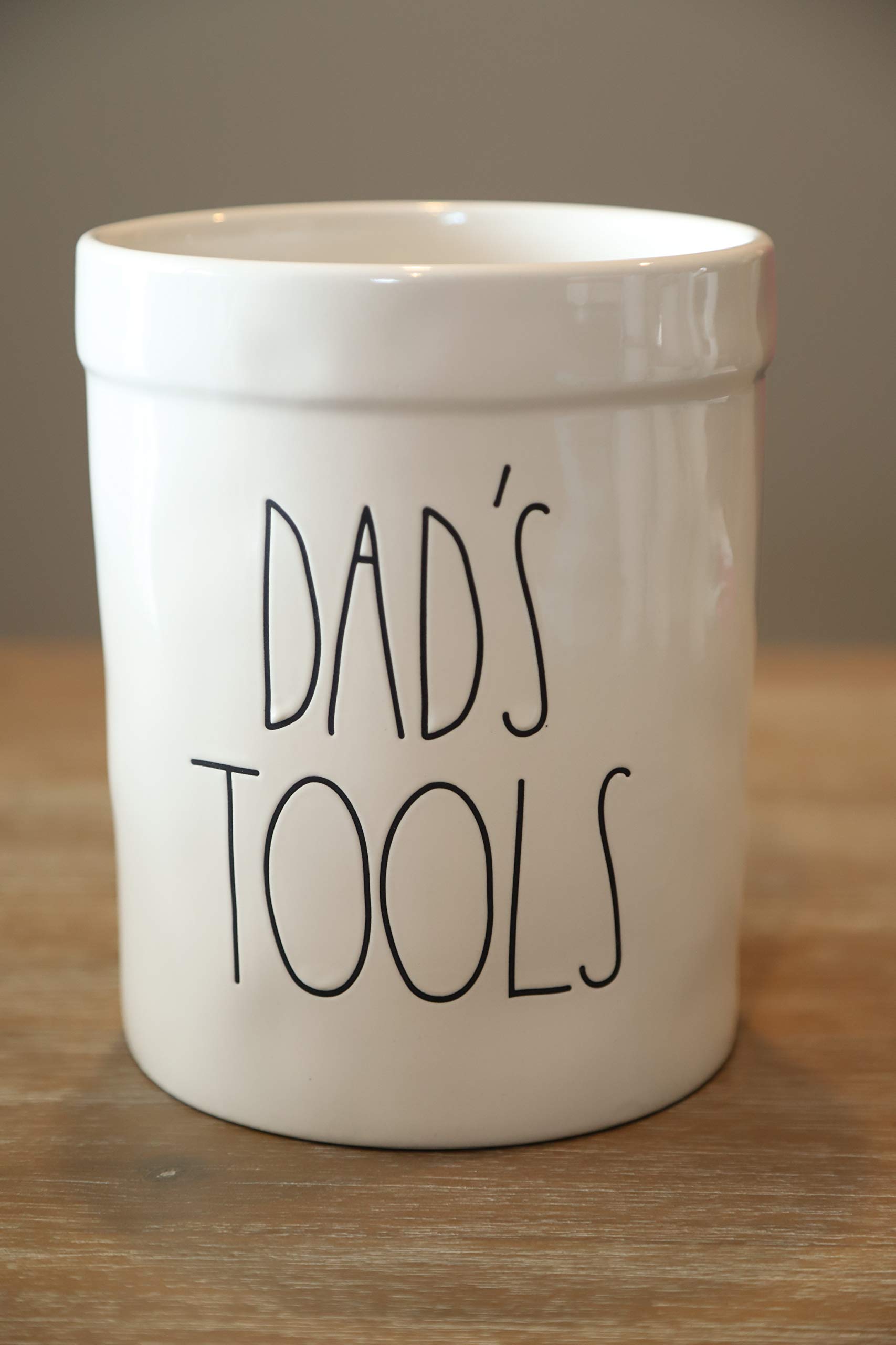 Rae Dunn Artisan Collection Dad's Tools Ceramic Crock - Perfect for Father's Day Gifts, Kitchen Storage & Farmhouse Decor