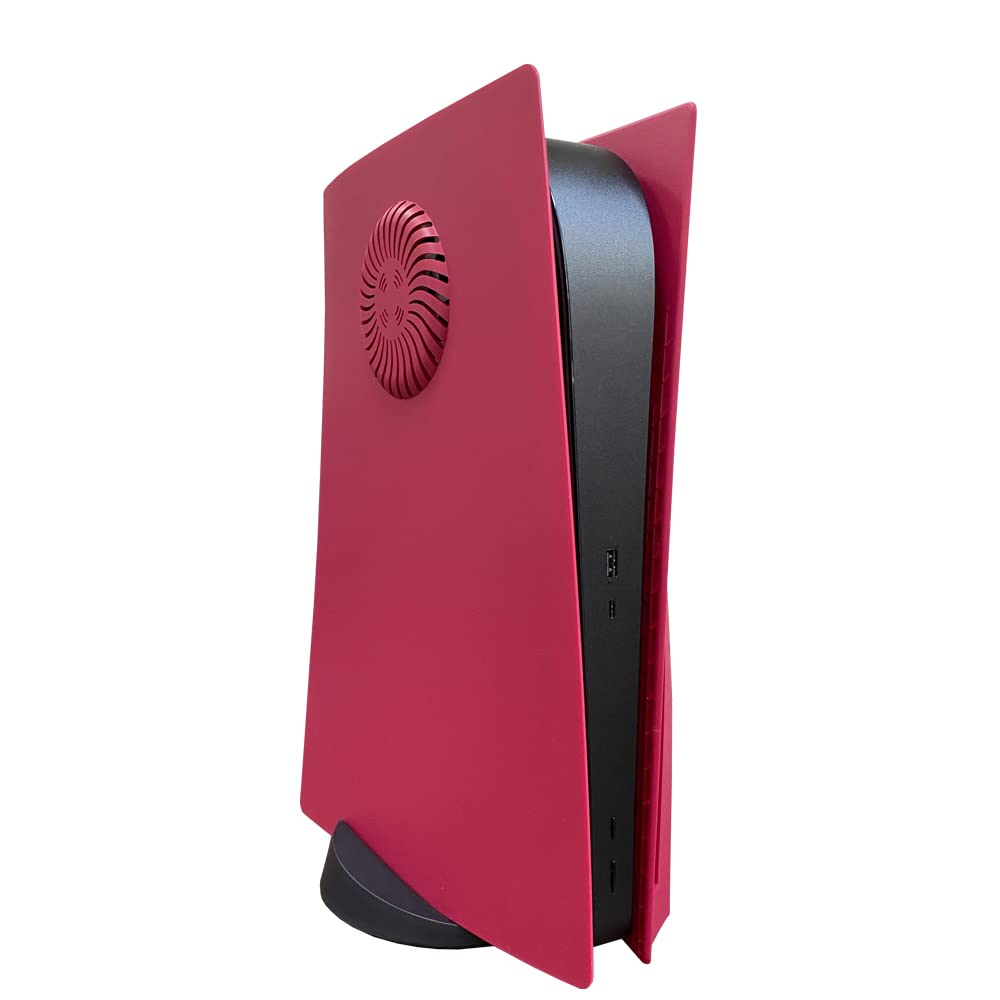 PS5 Faceplate Cover - Cosmic Red Replacement Shell for PlayStation 5 Disc Version | Shockproof Hard Case & Side Plates | Perfect for Gaming Setups & Console Protection (Red)