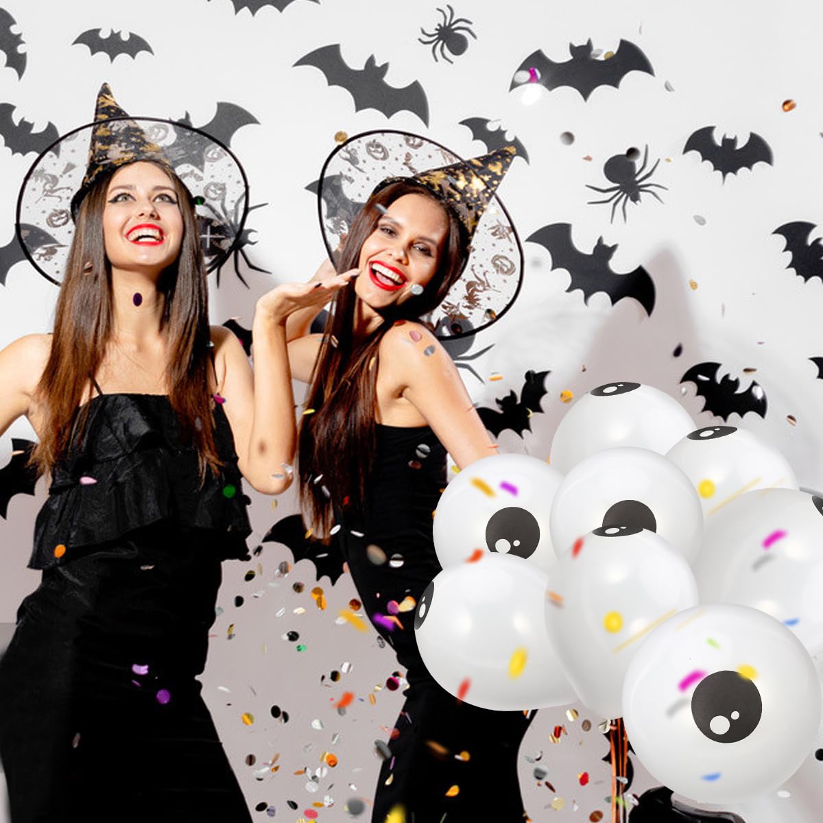 100pcs Halloween Eyeball Balloons - Latex Party Balloons Kit for Halloween Decorations, Spooky Party Supplies, Haunted House Decor - Perfect for Halloween Parties, Trick or Treat Events & Haunted House Themes