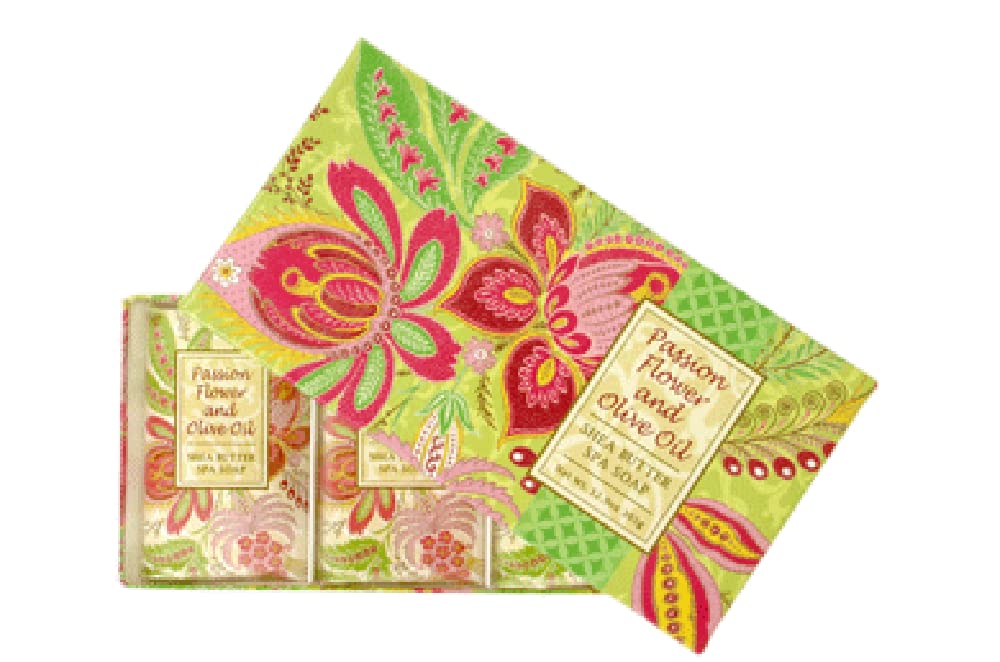 Greenwich Bay Trading Co. Shea Butter Spa Soap - 12.9oz (3 Pack) with Passion Flower & Olive Oil for Moisturizing & Relaxation - Perfect for Gift Sets, Bath Time & Self-Care Routine