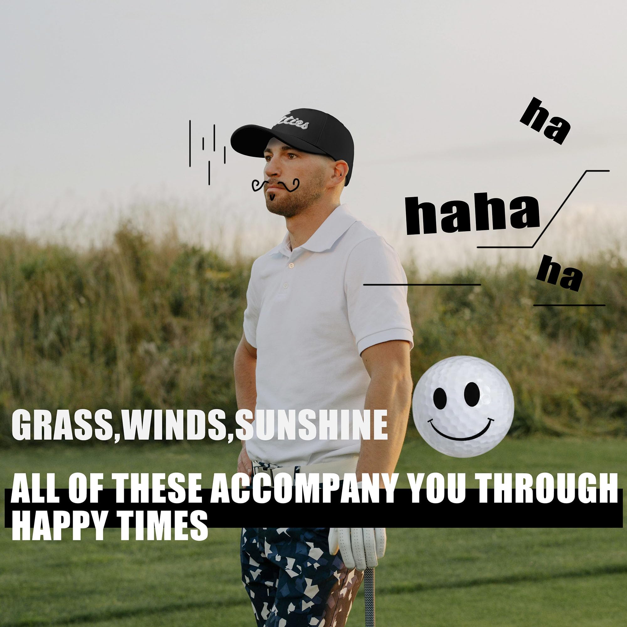 Bamveio Funny Golf Hats for Men & Women - White & Black Titliest Cap | Perfect for Golfing, Outdoor Sports & Casual Wear