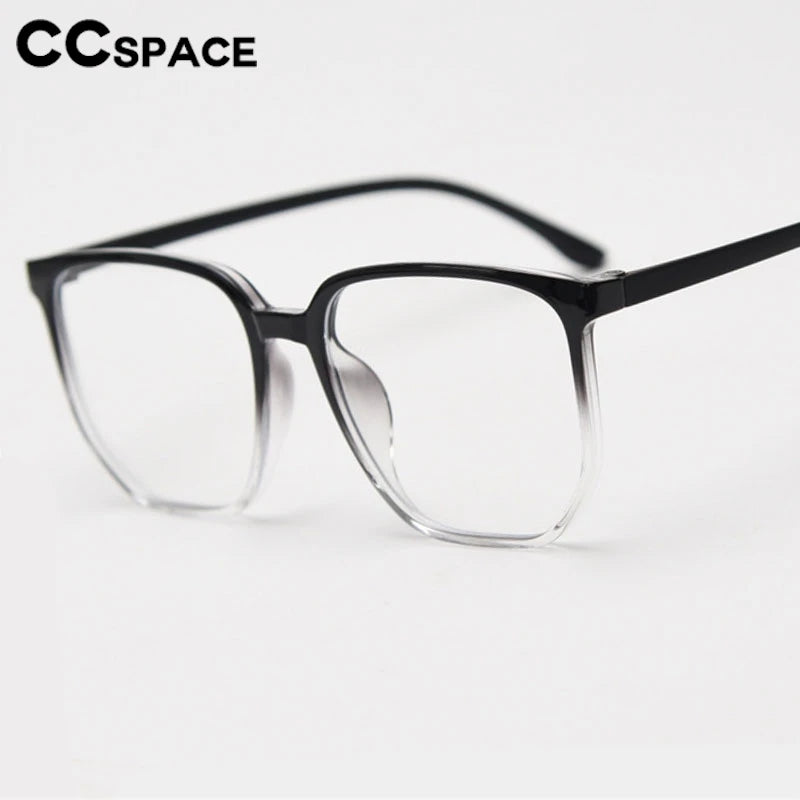CCspace Unisex Full Rim Polygon Square TR90 Titanium Eyeglasses Frame 30833 - Lightweight & Durable for Work, Reading, and Fashion