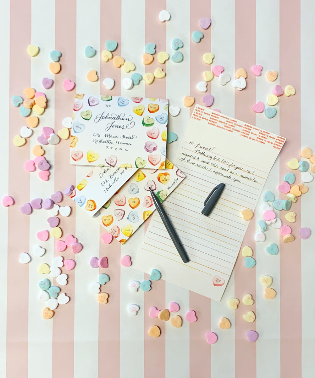 Sweet Conversation Hearts Foldable Note Cards - Valentine's Day Love Message Cards for Couples, Friends & Family - Perfect for Romantic Gifts, Wedding Favors and Anniversary Celebrations