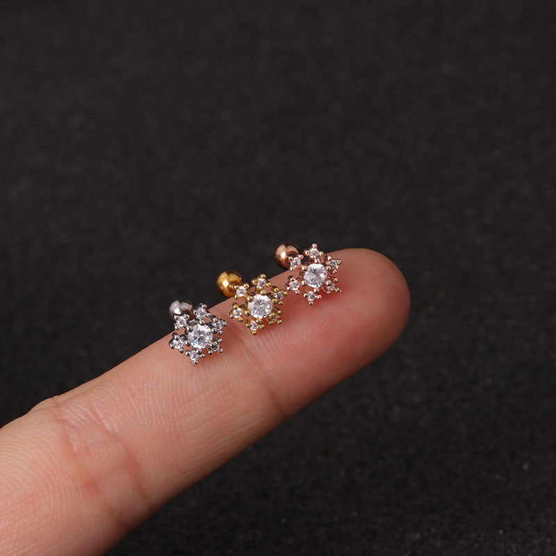 20G Cute Snow Heart Tiny Conch Earrings - Cartilage Piercing Jewelry for Women | Perfect for Everyday Wear, Parties & Gifts