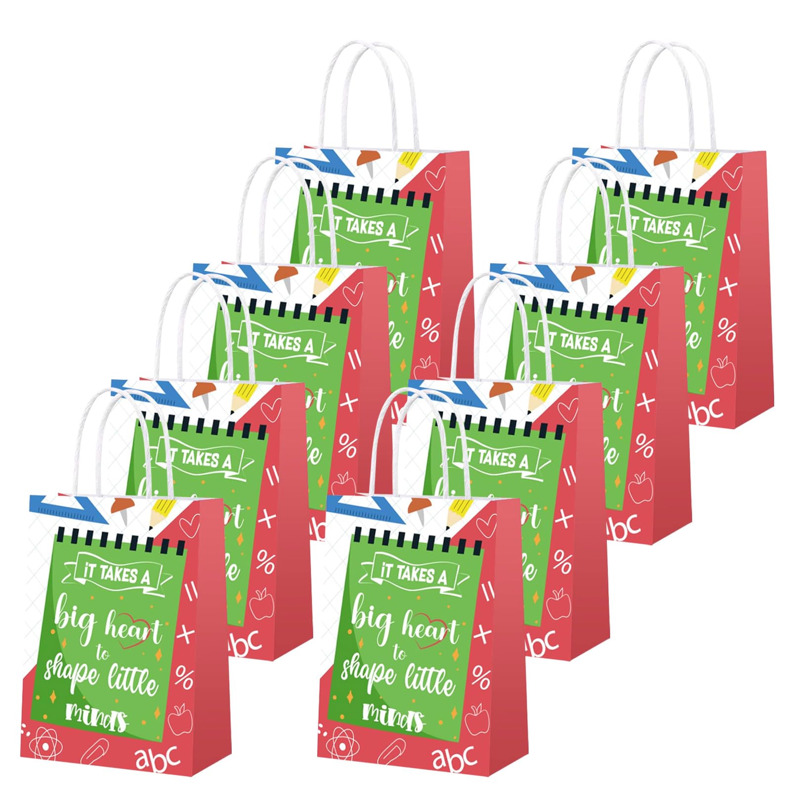16 Pcs Teacher Appreciation Gift Bags with Candy & Chocolate - Best Teacher Ever Thank You Gifts for Office Party, Back to School, Graduation, Christmas & Farewell - Cute Goodie Bags for Classroom Decor & Celebrations