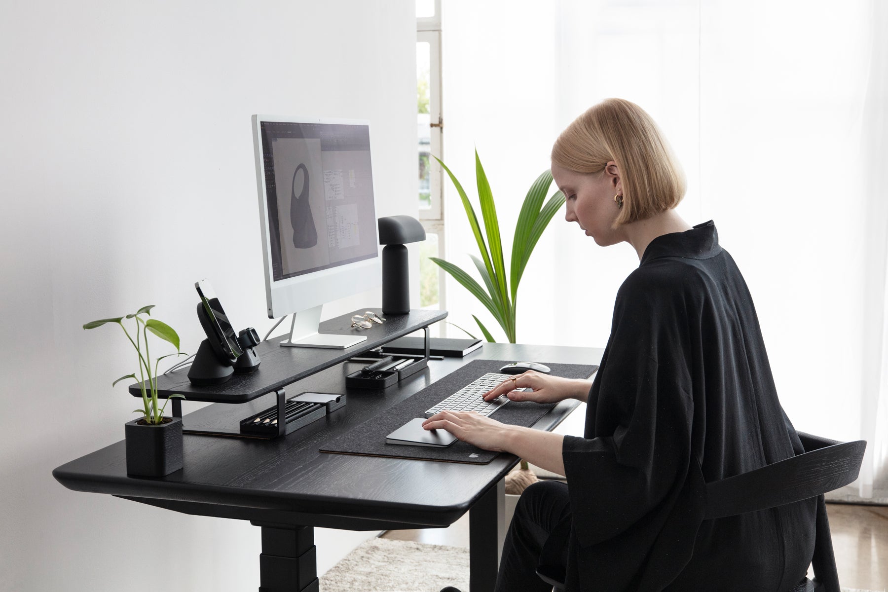 Adjustable Height Standing Desk with Touch Control - Ergonomic Home & Office Workstation for Comfortable Working & Studying