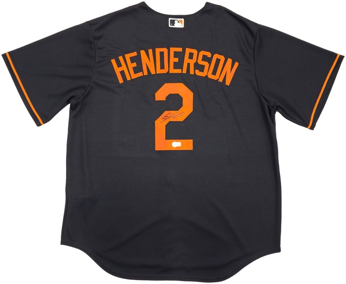 Authentic Gunnar Henderson Signed Baltimore Orioles Black Nike Replica Jersey - Limited Edition Baseball Memorabilia for Collectors & Fans - Perfect for Display, Gifting, and Game Day Support