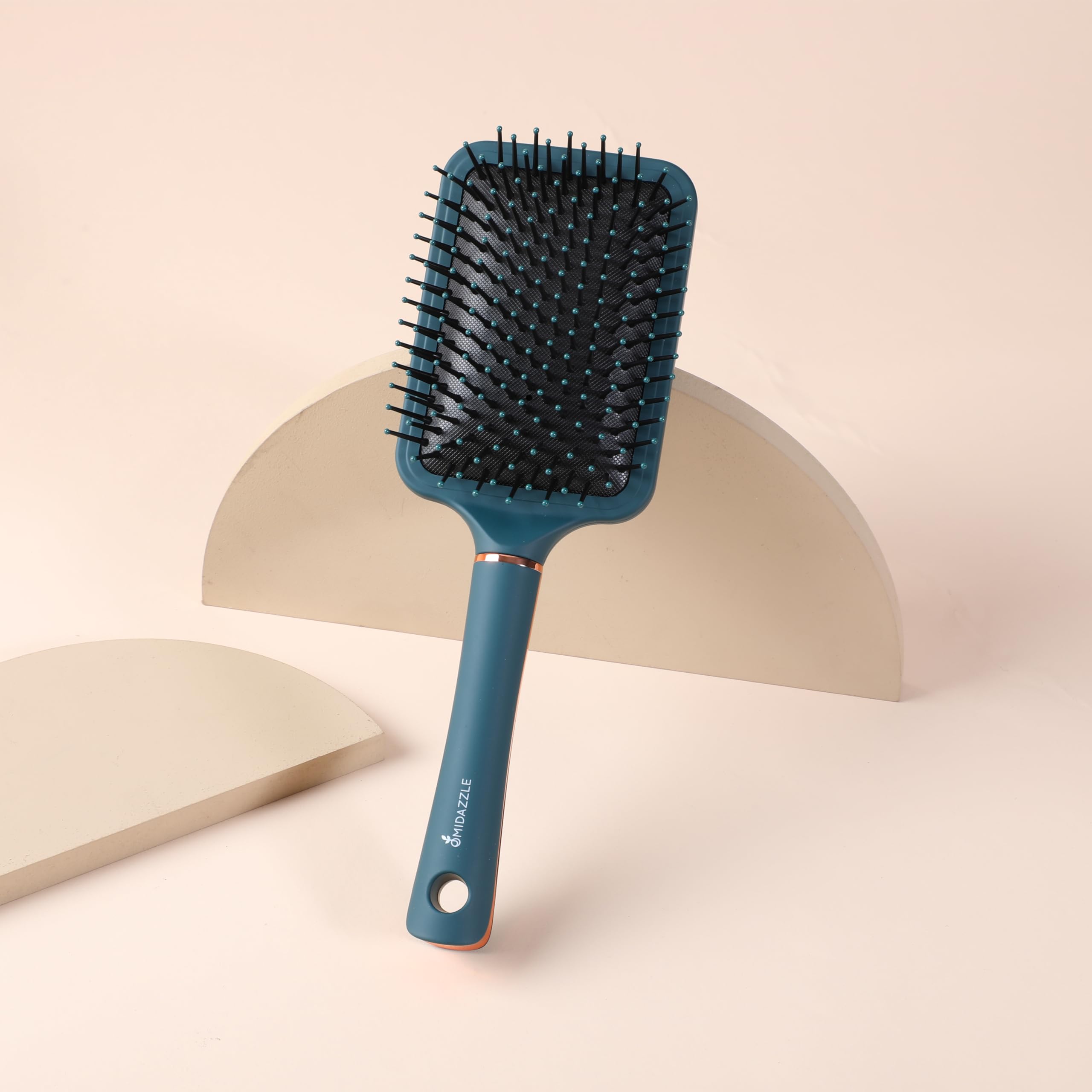 Premium Midazzle Cushioned Paddle Hair Brush for Men & Women - Detangling & Styling - Soft Bristles for Smooth Hair - Pack of 2 (HB3-17) - Perfect for Home, Travel & Salon Use