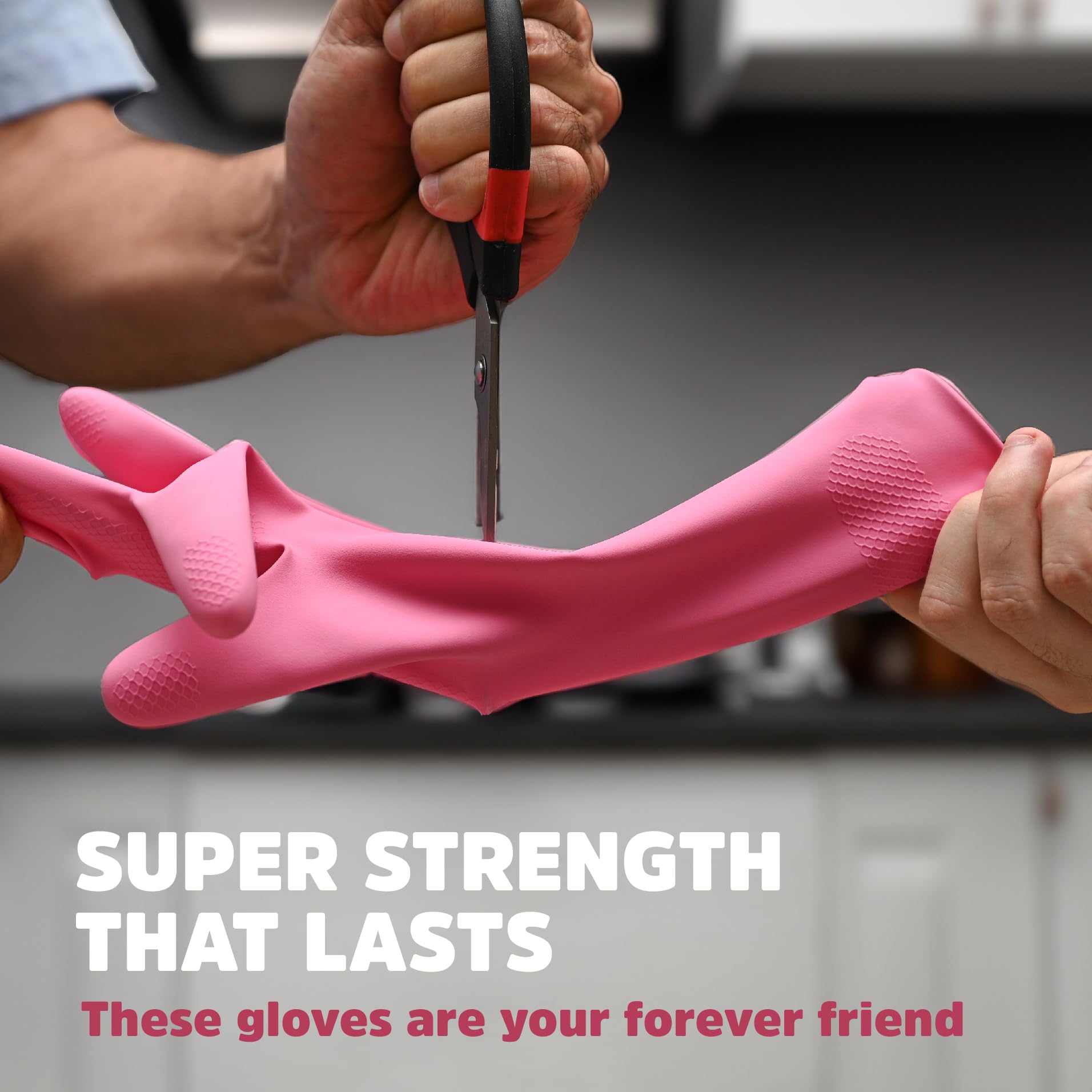 **Reusable Rubber Cleaning Gloves - 10 Pairs Medium Dishwashing Gloves for Kitchen, Washing Dishes & Household Chores (Pink) - Durable, Comfortable & Waterproof for Daily Cleaning Tasks**