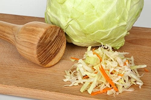 14 Inch Natural Solid Wood Sauerkraut Tamper - Eco-Friendly Ash Tree Vegetable Pounder for Packing Fermented Foods into Mason Jars - Perfect for Homemade Kimchi, Pickles & Fermentation Projects