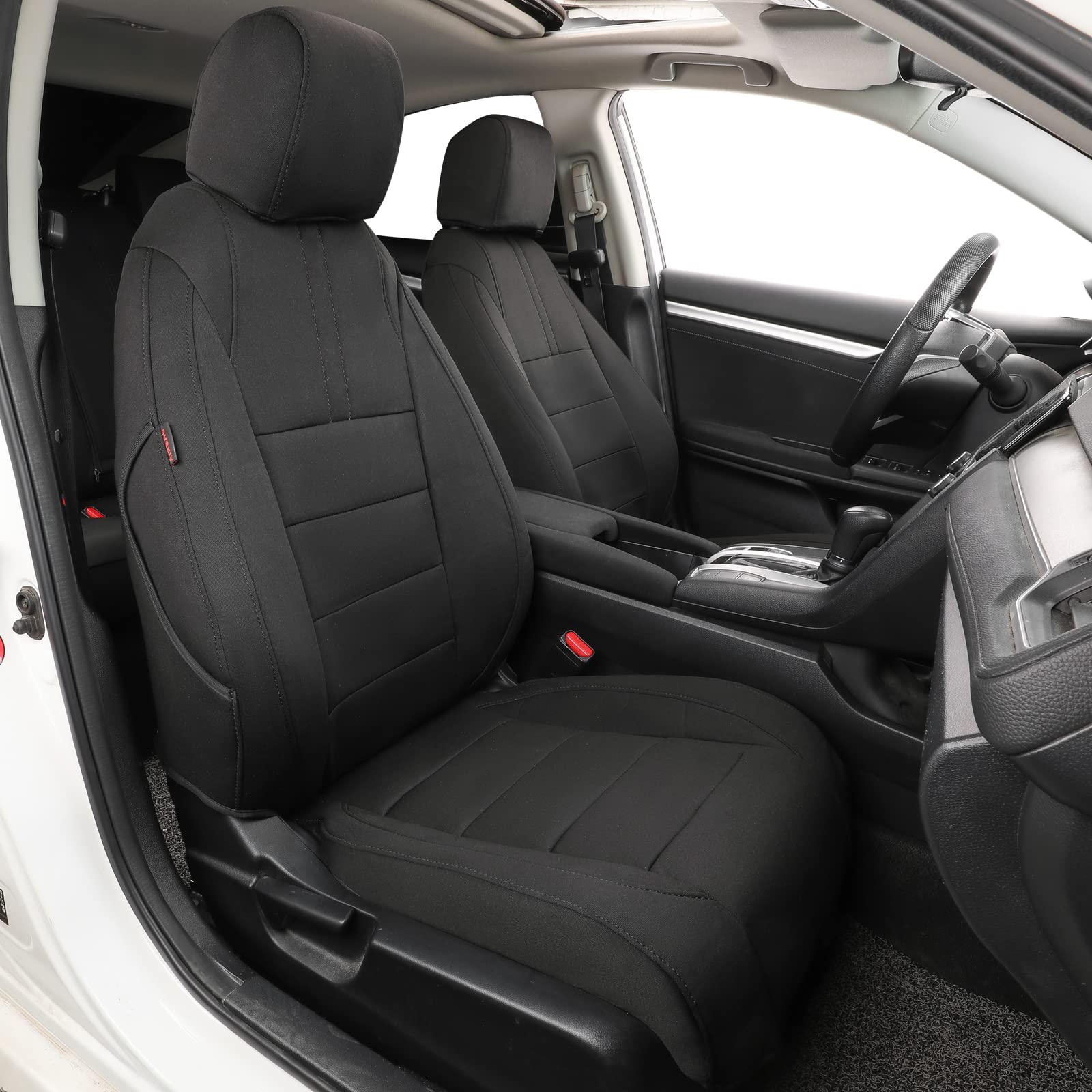 Premium Custom Seat Covers for 2016-2021 Honda Civic Sedan EX-L/EX-T/EX/Touring/LX-P/Sport Models - Full Set Black Car Interior Accessories | Perfect for Daily Commute, Road Trips & Car Protection