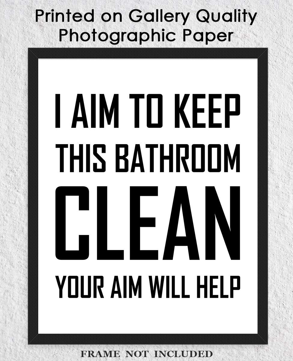 Farmhouse Bathroom Wall Art - Funny 8x10 Print for Home Decor & Gifts