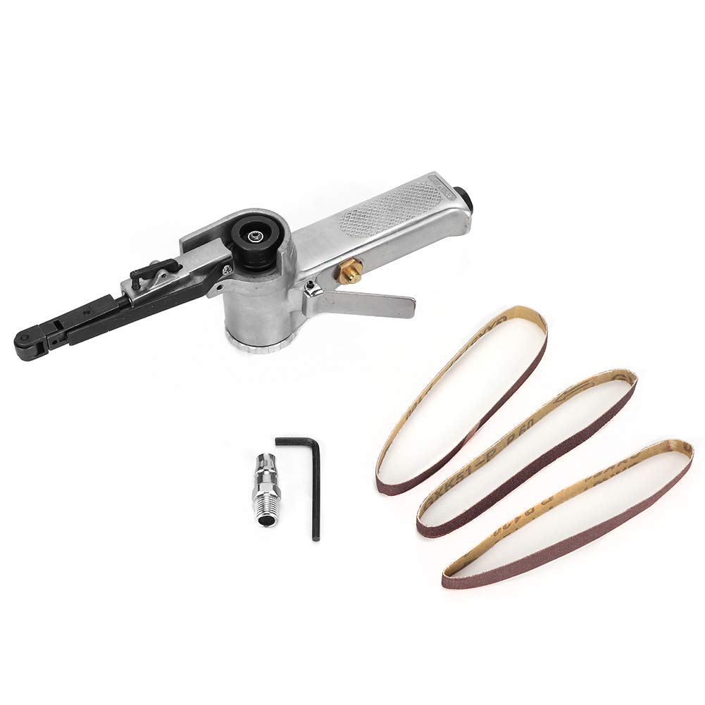 10mm Pneumatic Belt Sander - Air Powered Polisher & Grinder for Deburring, Chamfering & Metal/ Wood Polishing - Perfect for DIY Projects & Professional Workshop Use