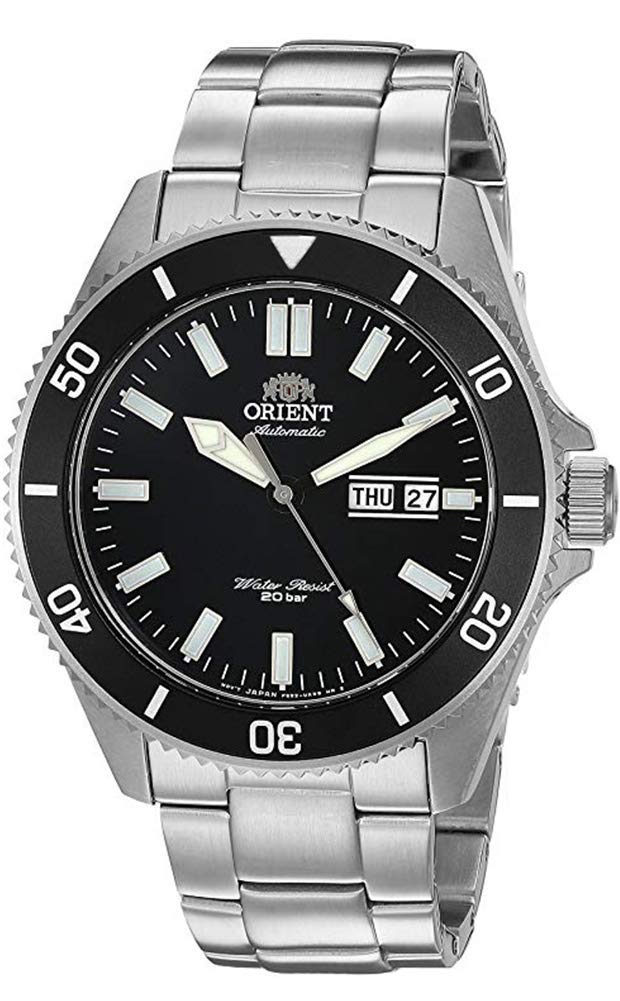 Orient Kanno Japanese Automatic Handwinding Diver Watch for Men - Waterproof Stainless Steel Sport Watch for Diving, Swimming & Outdoor Activities