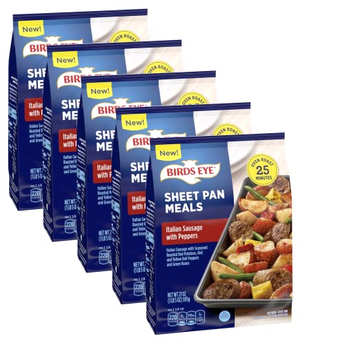 Birds Eye Sheet Pan Frozen Meals - Family Size Garlic Parmesan Chicken with Seasoned Potatoes, Cauliflower & Green Beans - 5 Pack (21 oz Each) - Ready Set Gourmet Donate a Meal Program - Easy Oven-Baked Dinner for Busy Families & Weeknight Meals