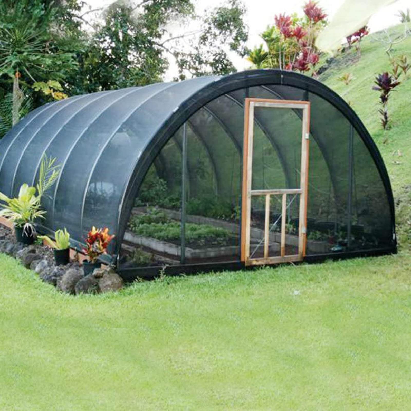 80% UV Block Black Sun Mesh Shade Cloth with Taped Edge & Grommets - UV Resistant Sunblock Net for Greenhouse, Garden, Parking Shed, Kennel & Outdoor Shade Solutions