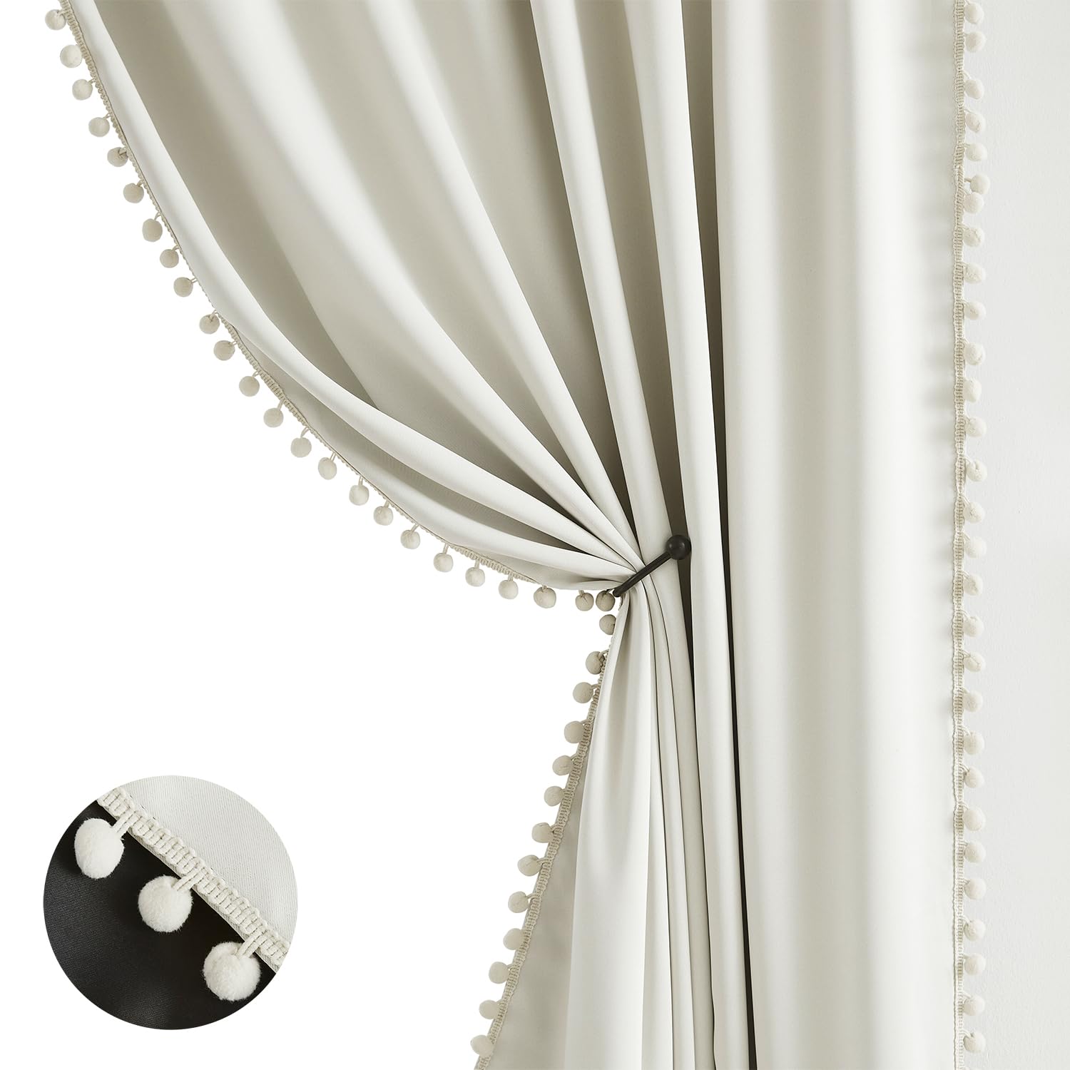 Blackout Curtains for Bedroom & Living Room - 90 Inch Long Thermal Insulated Window Curtains with Rod Pocket (52