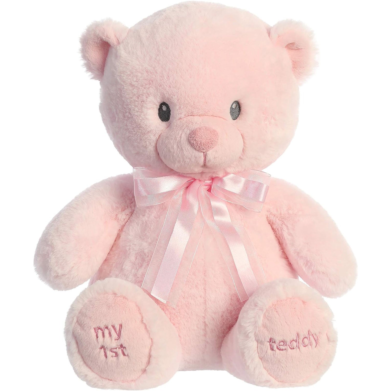 Aurora Ebba My First Teddy Bear - 18 Inch Soft Pink Plush Stuffed Animal Toy for Babies & Kids | Perfect for Nursery Decor, Baby Shower Gifts & Cuddling