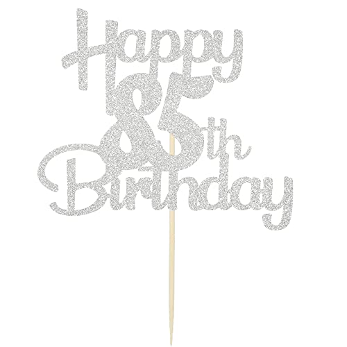 85th Cake Topper - Silver Glitter