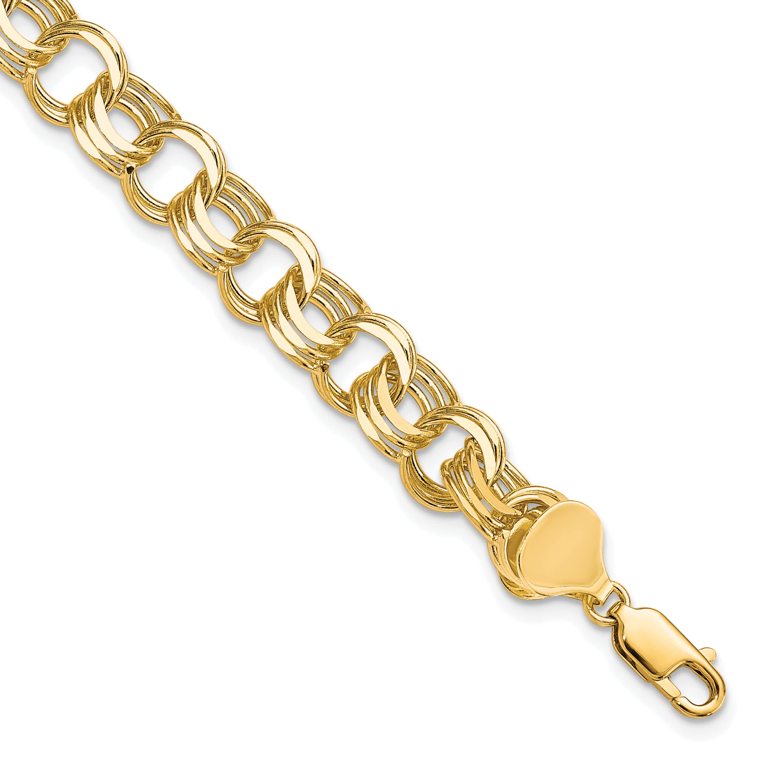**Avariah 10k Yellow Gold Triple Link Charm Bracelet & Anklet - 7