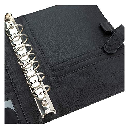 FranklinCovey Anna Leather Snap Binder - Classic Onyx Color | Professional Organizer Binder for Business, School & Office Use | Durable Leather Portfolio for Documents & Notes