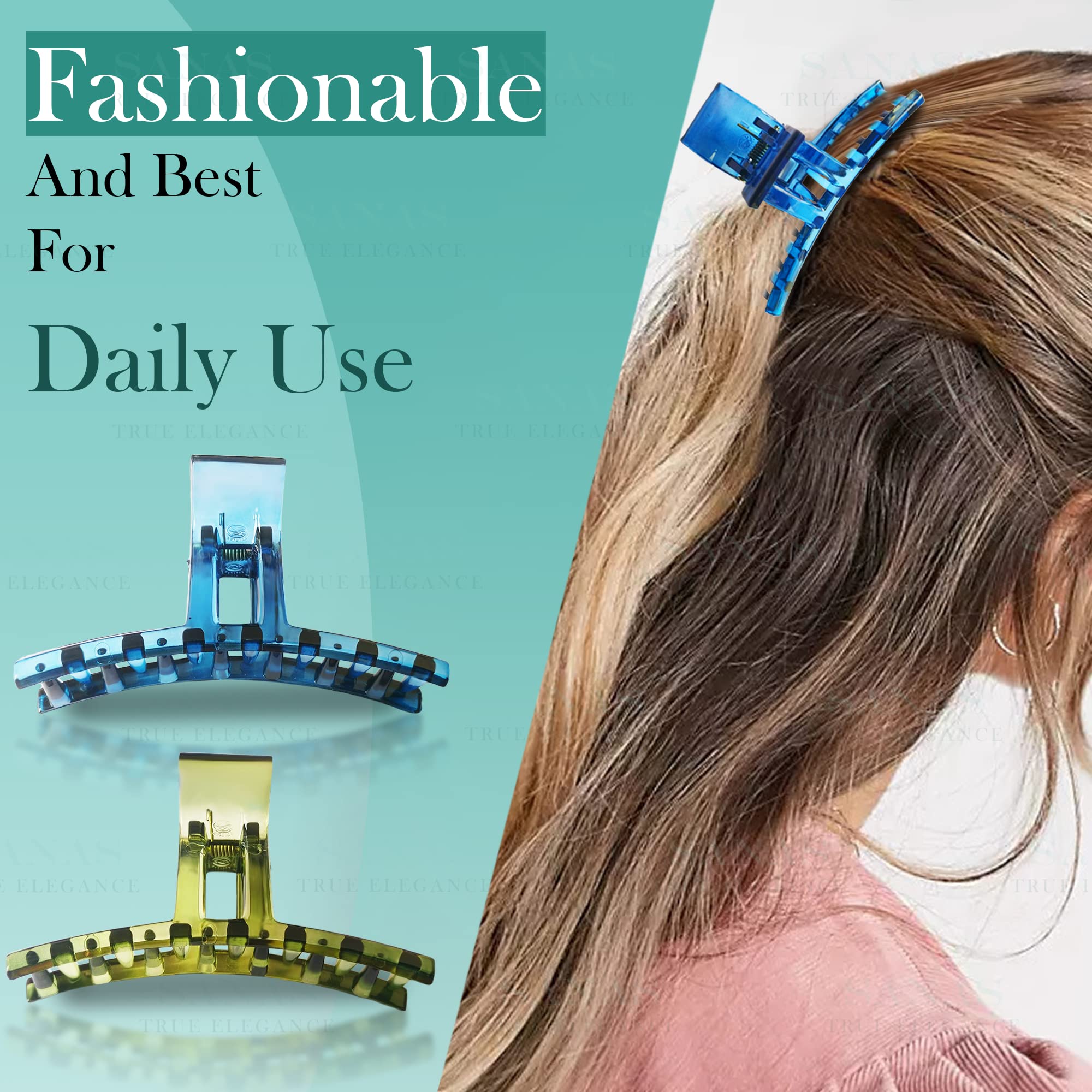 Stylish Large Hair Claw Clips for Women - 4PCS Korean Butterfly Hair Clutchers, Perfect for Updos, Ponytails & Everyday Hairstyles - Fashion Hair Accessories