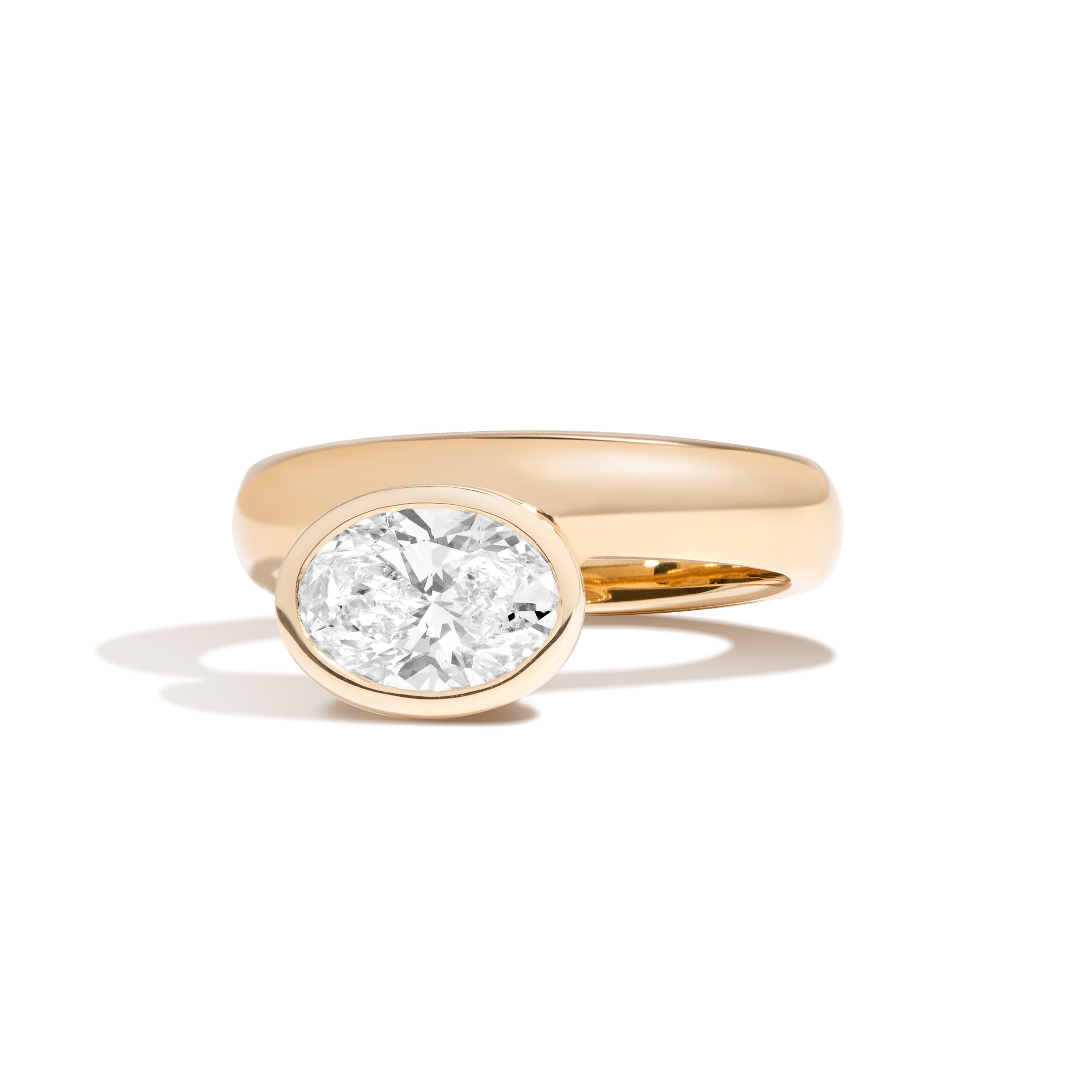 Oval Wide Side Set Rivet Engagement Ring - Size 6 | Dainty Wedding Band, Promise Ring for Women | Perfect for Proposals, Anniversaries & Romantic Occasions