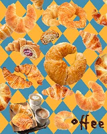 Croissant Collage Coffee Funny Breakfast