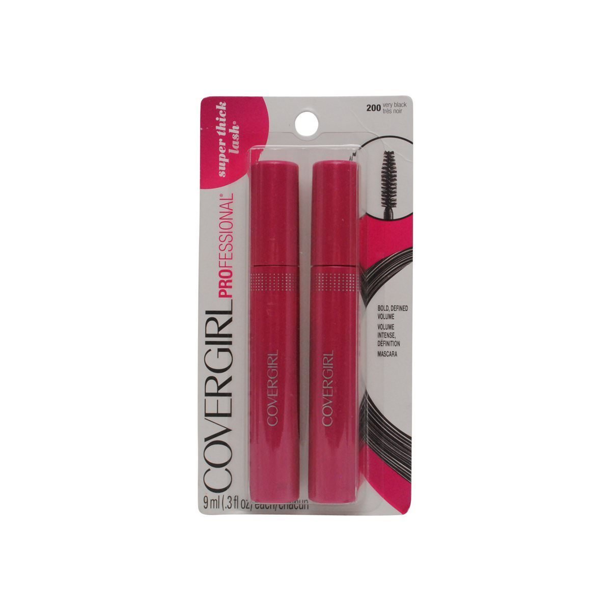 Covergirl Professional Super Thick Lash Mascara - Volumizing & Lengthening Waterproof Formula, Very Black 0.3 FL Oz (9ml) for Dramatic Eye Makeup & Everyday Wear