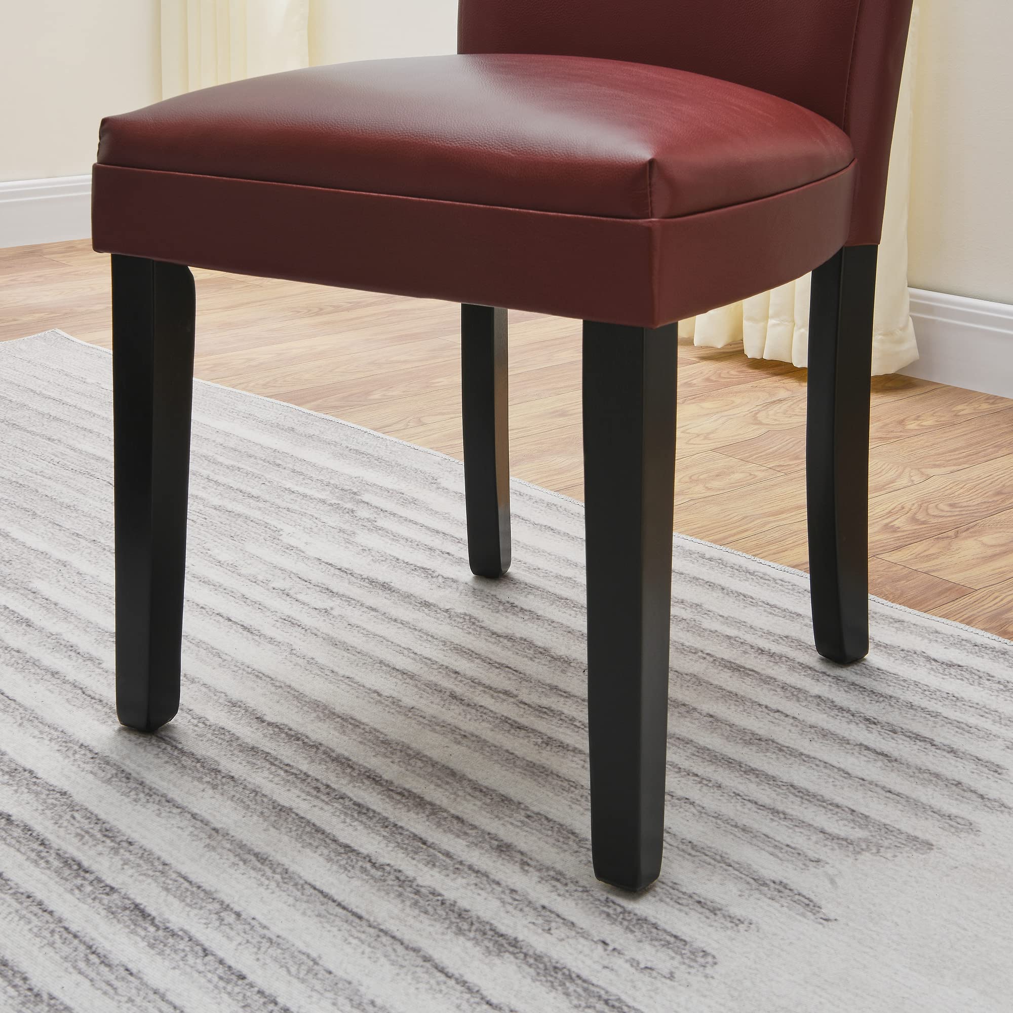 LEEMTORIG Upholstered Parsons Dining Chairs - Faux Leather Kitchen Side Chairs with Solid Wood Legs for Dining Room, Living Room, Bedroom, Outdoor, Lounge, Guest & Cafe - Perfect for Home Decor, Restaurant Seating and Office Use