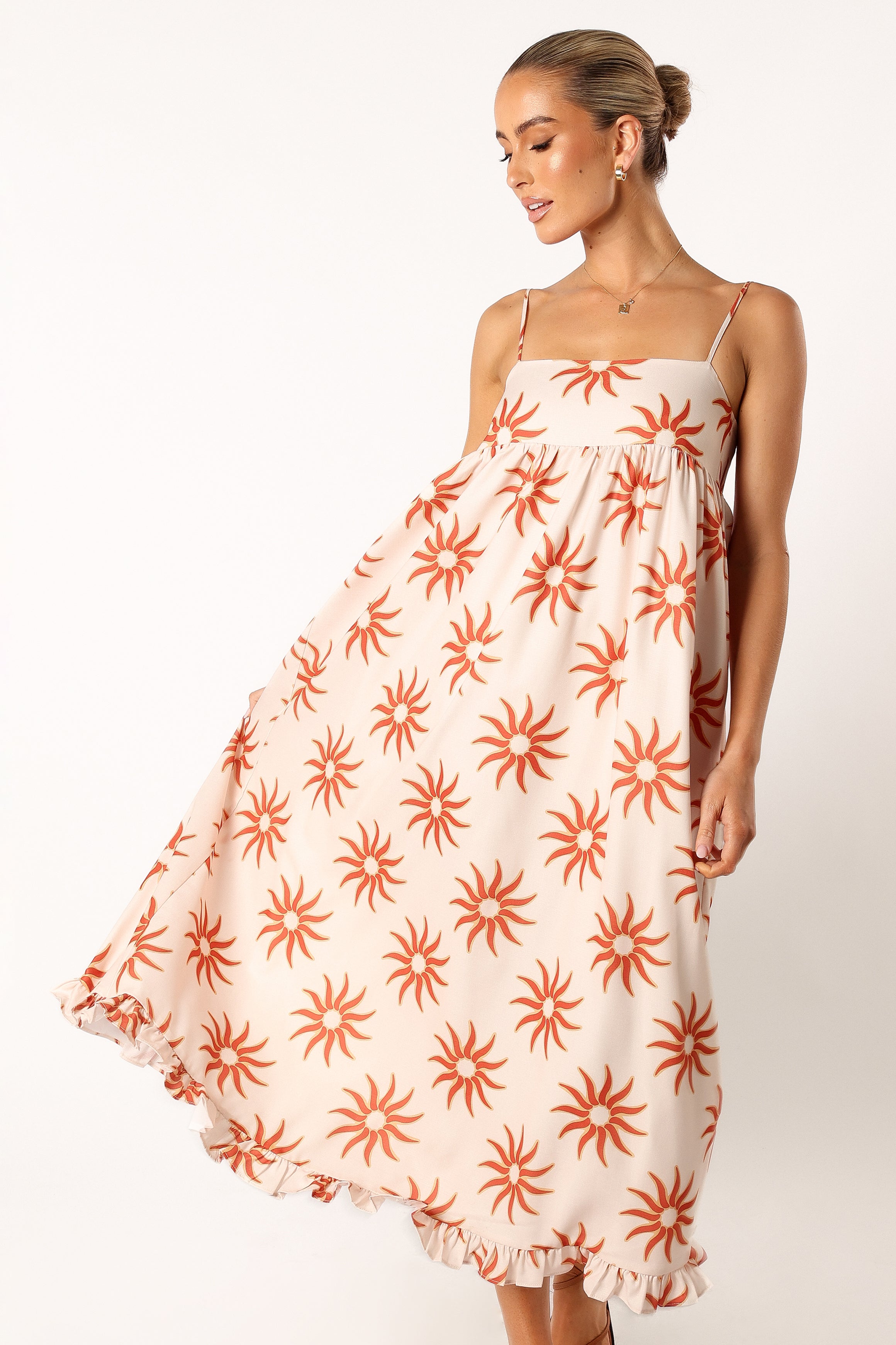 Antu Maxi Dress Soleil - Flowy Summer Beach Dress for Women, Boho Chic Long Sundress with Pockets | Perfect for Vacations, Parties, and Casual Outings